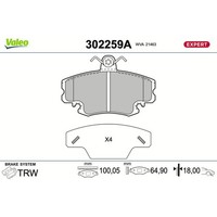 Valeo 302259A Bremsbelagsatz FüR Dacia Renault Lada Logan Sandero Twingo Clio
