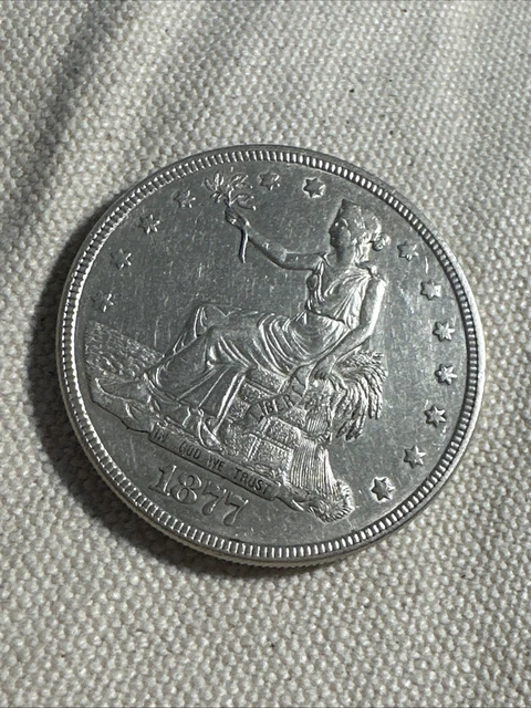 1877 US Trade Dollar Ungraded Coin Silver $1 eBay Live 7-26 Item #035