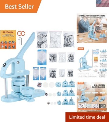 Brand New Button Maker Set 3-in-1 25/32/58mm Blue