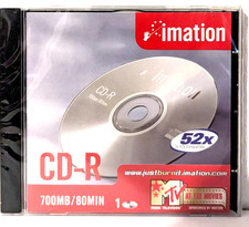Imation CD-R 80 Recordable Blank CDR MTV Disc 80MIN / 700MB / 52x NEW & SEALED