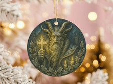 Krampus Winter Guardian Ornament  Horned Solstice Gothic Holiday Decor
