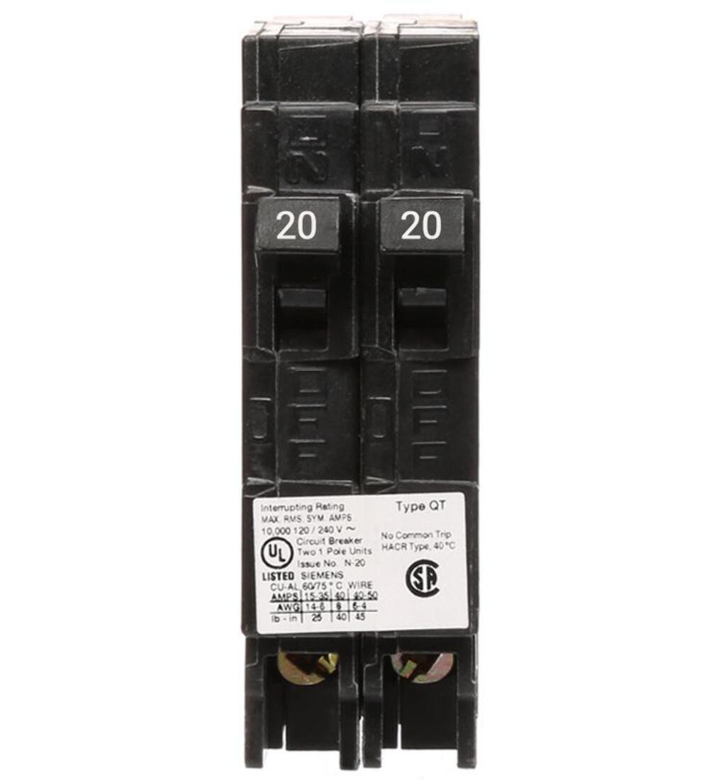 Eaton BRDC220220 :: Breaker, 20/20A, 2P, 120/240V, 10 Kaic, Non-Ctl Eaton BRDC220220 :: Breaker, 20/20A, 2P, 120/240V, 10 Kaic, Non-Ctl