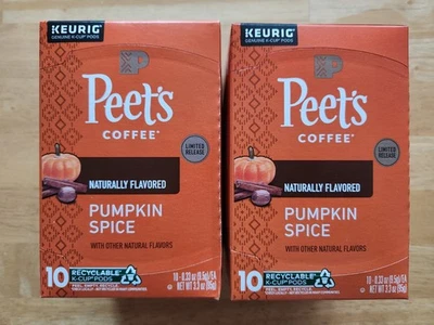 PEET'S COFFEE Lot Of 20 Peet's Pumpkin Spice Ground Coffee K-Cups Limited Release Peets