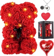 Valentines Day Gifts for Her, Rose Bear Birthday Gift, Rose Teddy Bear Gift for