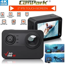 Campark 4K 20MP Action Camera 30M Waterproof Underwater Camera Touch Screen Cam