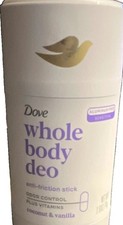 Dove Whole Body Deo Deodorant Stick Coconut Vanilla Aluminum-Free Paraben-Free