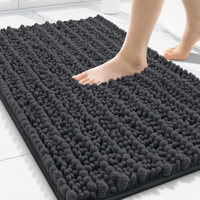 Smiry Bathroom Rugs Mat 30x20, Extra Soft Absorbent 30'' x 20'', Dark Grey 