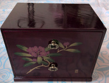 Wooden Small Tansu Chest Drawer Cabinet Box Signed Japanese Traditional Craft