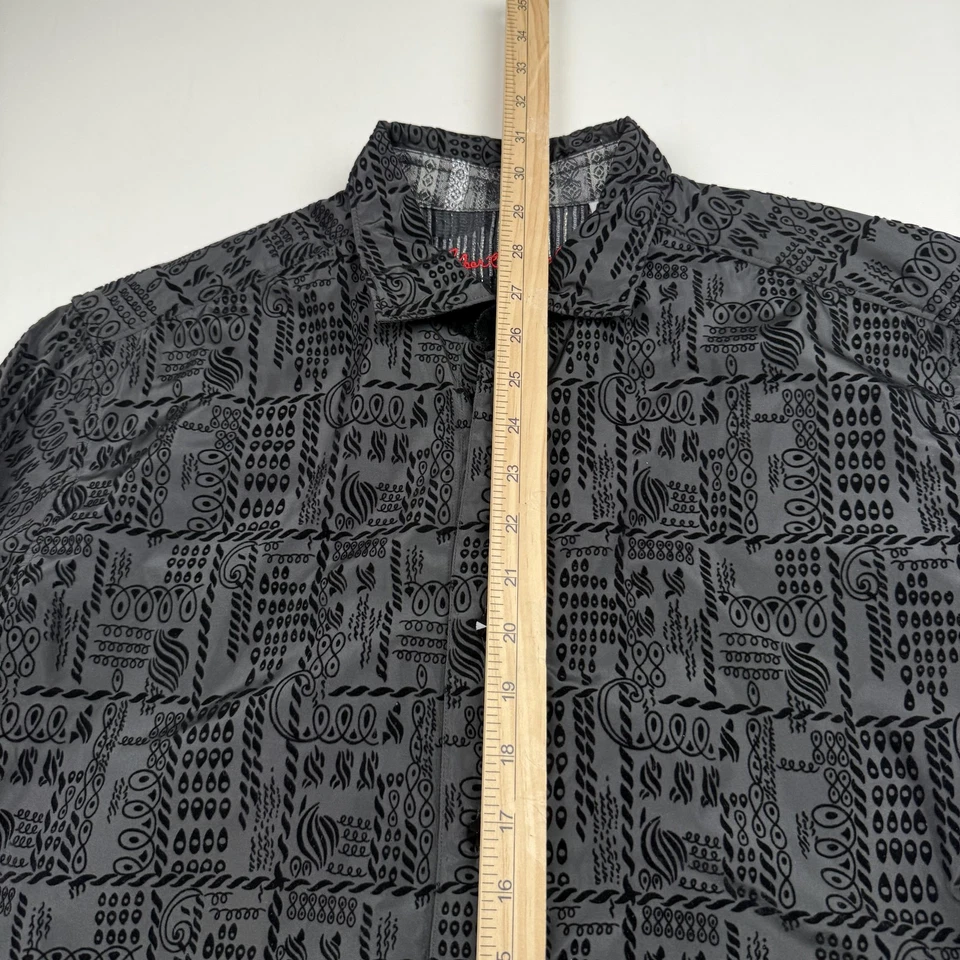 Camisa Robert Graham Para Hombre Grande Negra Edición Limitada Calce Clásico Vestido Estampado Foto 4 de 4