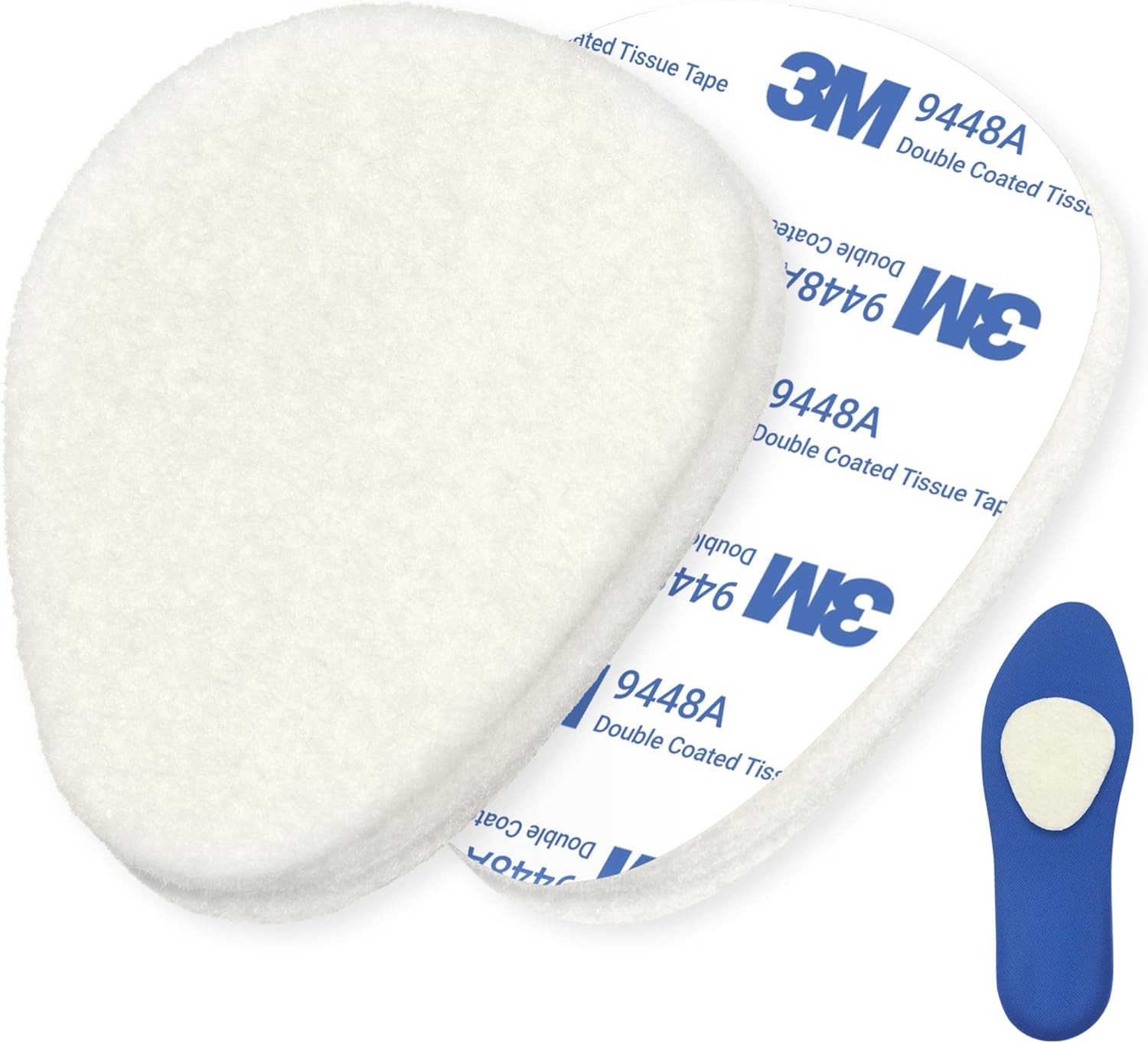 12-Pack White Metatarsal Foot Pads 1/4
