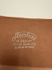 Vintage Seamless Sheer Textured Stockings Bare Heel