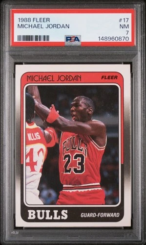 1988 FLEER #17 MICHAEL JORDAN PSA 7