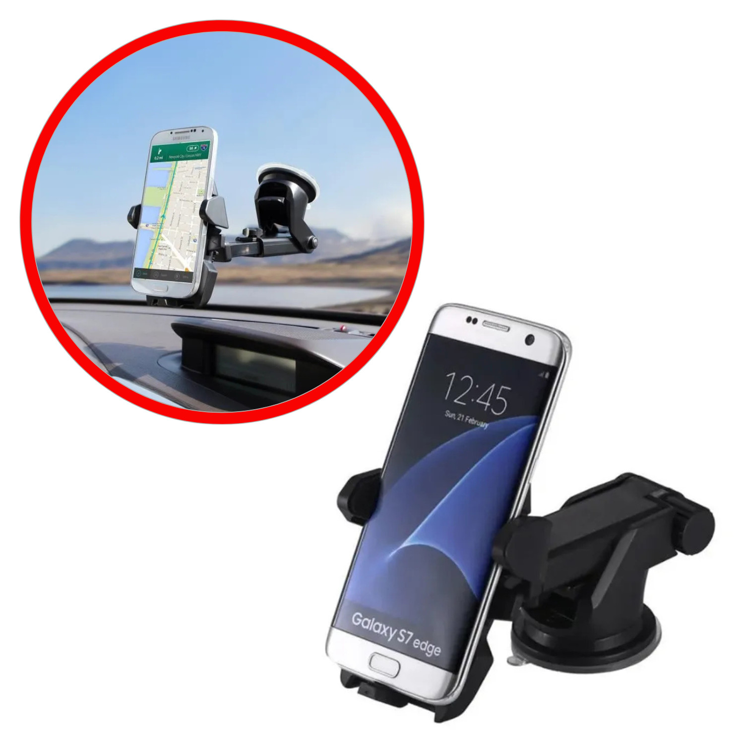 Fixation pare-brise support téléphone voiture universel rigide pour tableau de bord en silicone