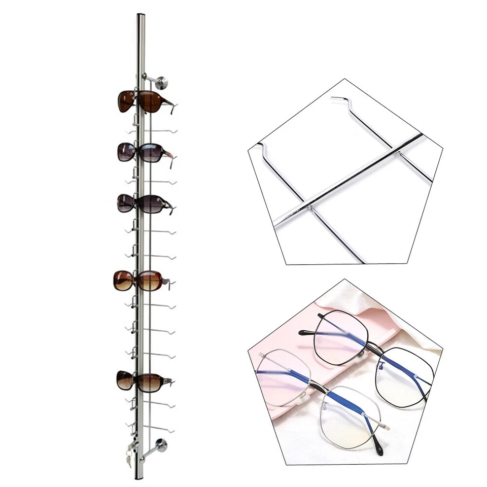 10PCS Optical Frames Display Rod With Lock Sunglasses Eyeglasses Storage Stand - Image 4 of 4