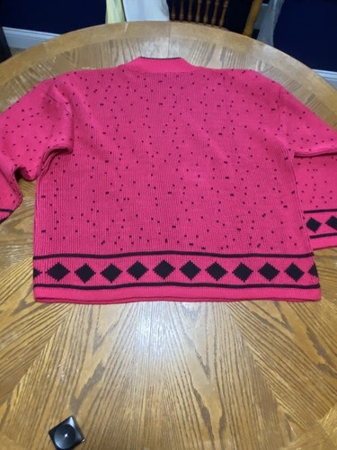Vintage USA Made Authentic Renaissance Knitwear Pink Panda Bear Sweater XL / XXL - Picture 4 of 7