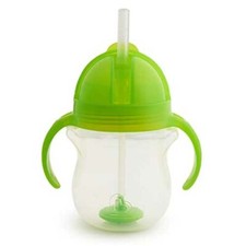 Munchkin Click Lock 7 Ounce Weighted Flexi-Straw Cup, 2 Pack, Green/Green