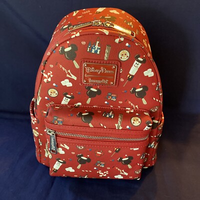 disney holiday snacks mini backpack from loungefly Disney 2021 Loungefly Holiday Snacks Mini Backpack Christmas Mickey NWT  Pictured