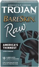 Trojan Bareskin RAW Ultra Thin Lubricated Latex Condoms  Brass Pocket Case