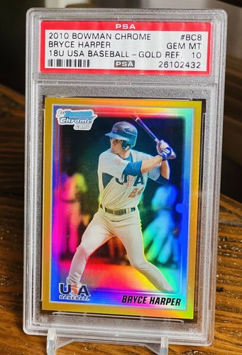 Bryce Harper [Gold Refractor] #BC8 2010 Bowman Chrome 18U USA Baseball card