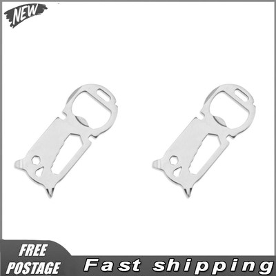 Multifunction Card Bottle Opener Key Chain Wrench Camping Tool (Silver)