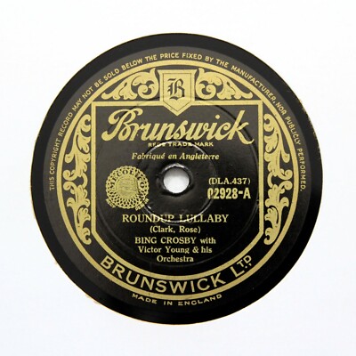 BING CROSBY ''Roundup Lullaby / It's A Lonely Trail'' (E+) BRUNSWICK 02928 [78]