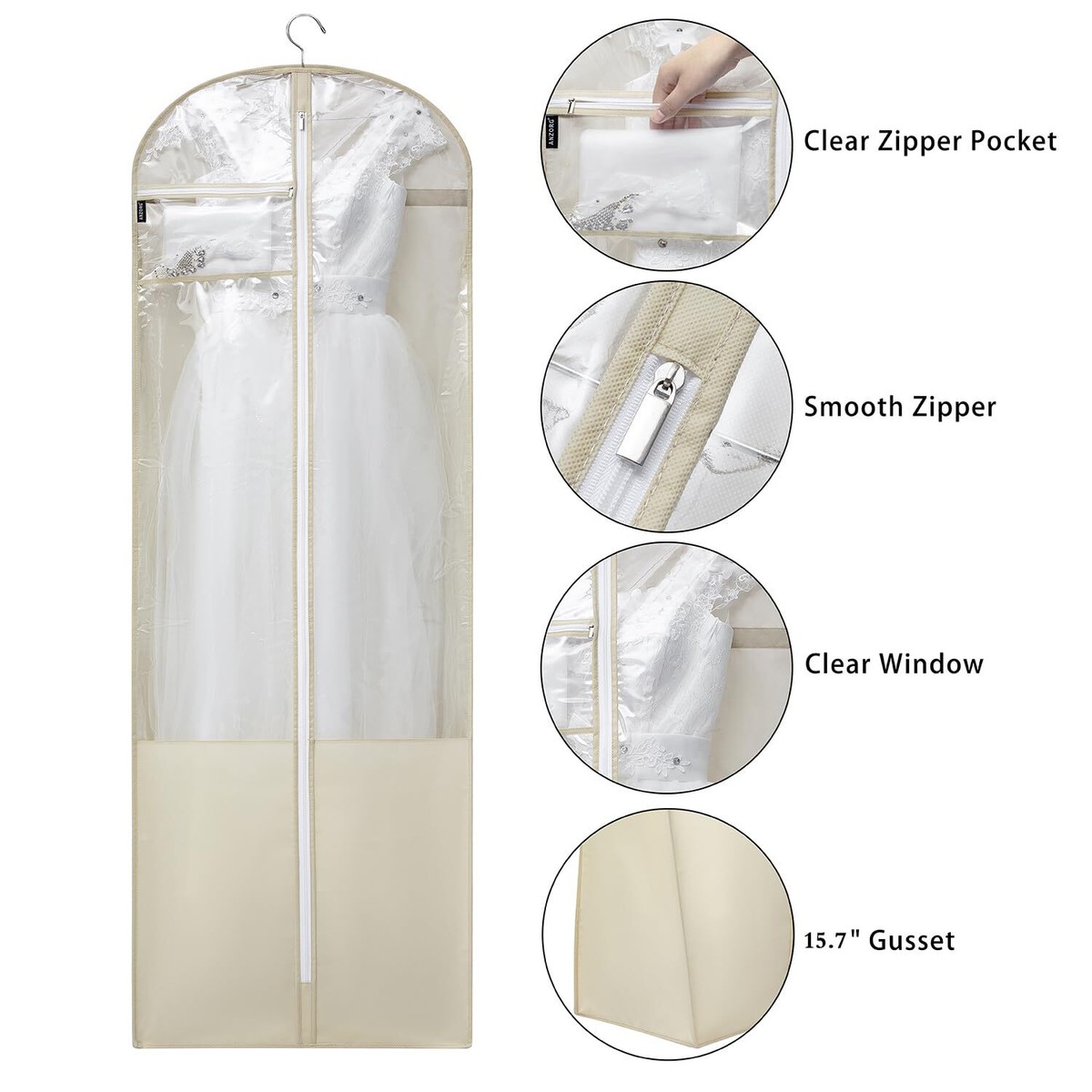 70" Bridal Wedding Dress Bag for Long Gowns Travel Garment Bag for Prom Eveni... | eBay 70" Bridal Wedding Dress Bag for Long Gowns Travel Garment Bag for Prom Eveni... | eBay
