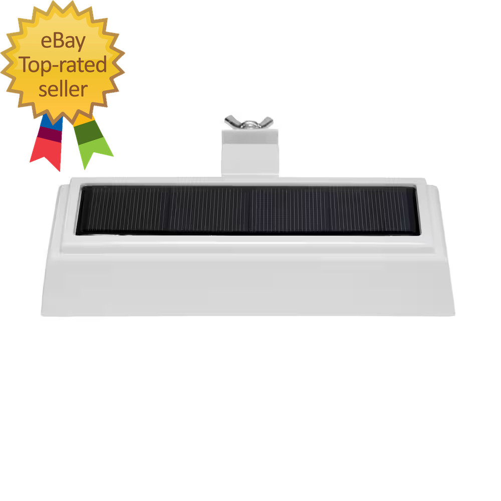 20 Lumen White LED Weather Resistant Outdoor Solar Gutter Landscape Flood Light