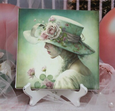 Shabby Chic Vintage Country Style Wall/Table Decor Sign ''Woman's Portrait''