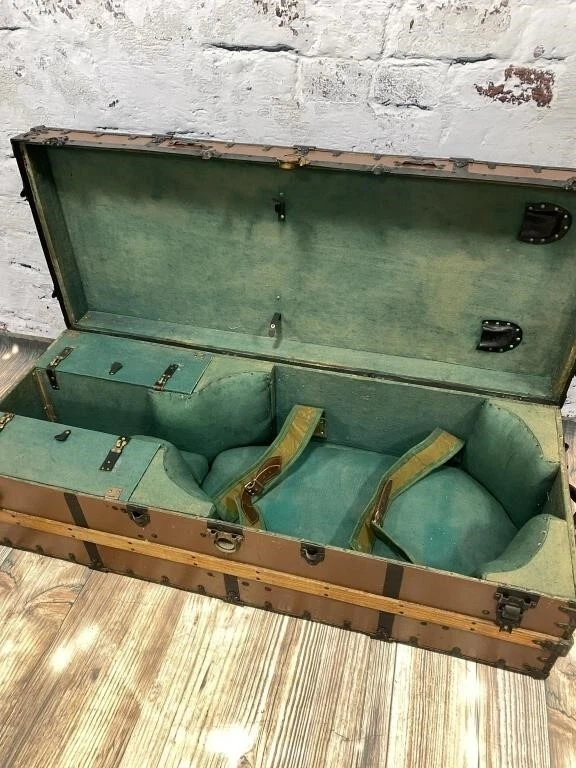 Antique C A Taylor TRUNK Works CELLO Professionalist Shipping Case Outfitted - Image 3 of 4