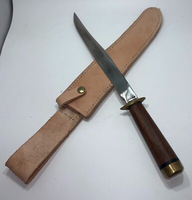 Fred Bizon Custom Handmade Vintage Slim Bowie Double Edged Fighting Knife