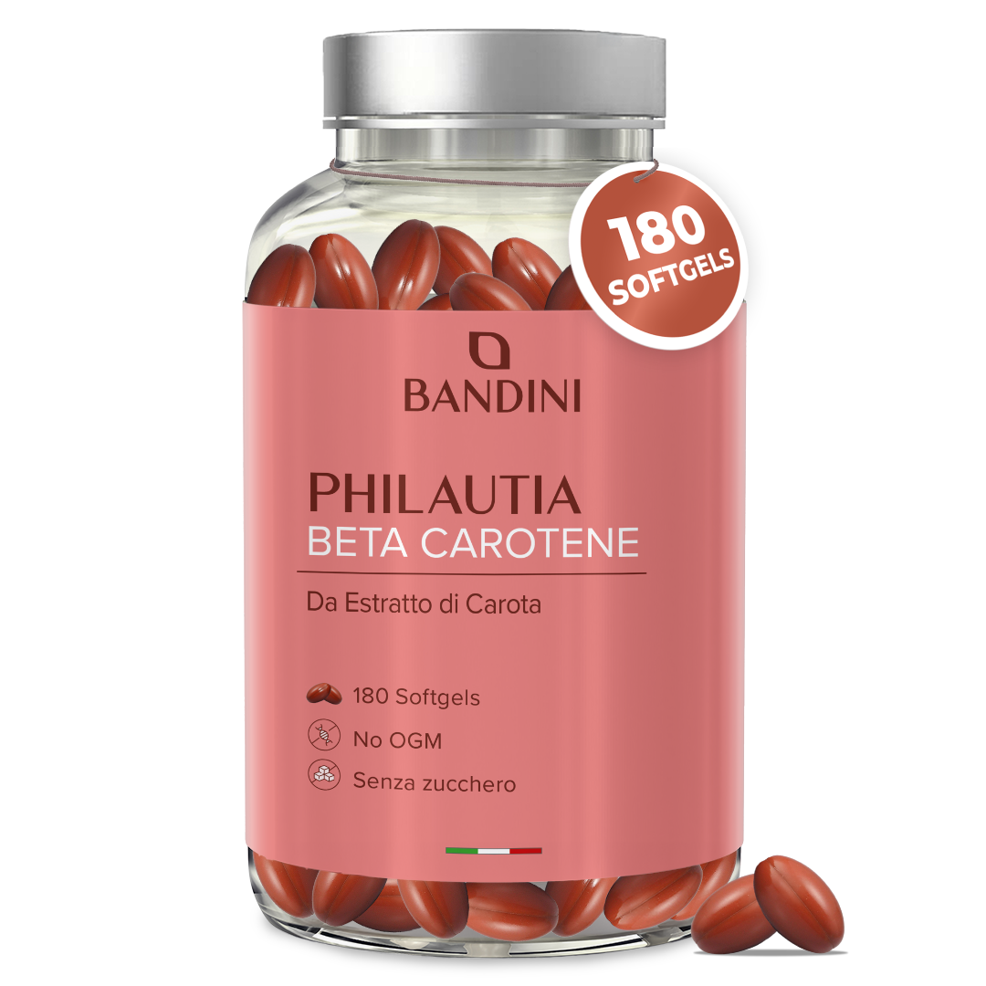 Bandini® Betacarotene 180 Softgels | Abbronzatura Forte Intensa e Pelle Radiosa