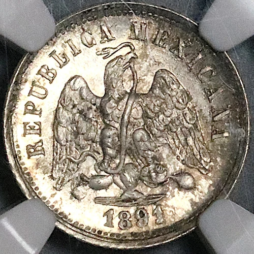 1891-Pi NGC MS 66 Mexico 10 Centavos Potosi Mint State Coin POP 2/0 (23052303C)