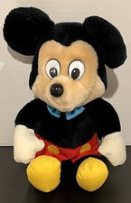 Knickerbocker Disney Vintage Mickey Mouse Plush Doll Classic Red Shorts Blue Bow