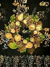 18" Wreath With Bead Ball Apples, Pears, Grapes, Pomegranate Other Fruits H027