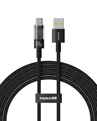 Baseus 100W USB-A toType C Cable Auto Power-Off Fast Charging For Samsung Huawei