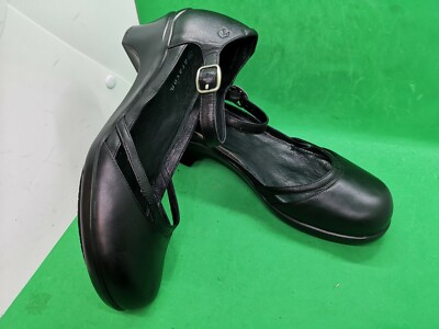 Aravon Mary Jane Shoes Black Leather Strap Block Heel Women's Size 10.5D |  eBay