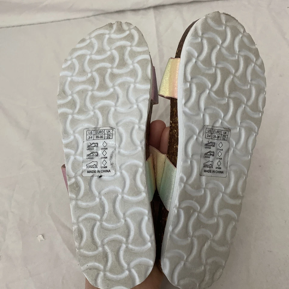 Capelli New York Pastel Rainbow Slides Girls 3/4 Sandals - Image 4 of 4