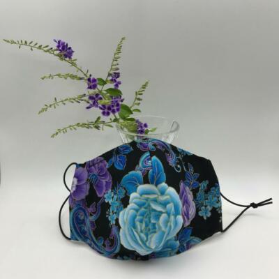 VINES Pattern Adult Cloth Face Mask with Filter Pocket Nose Wire 100% Cotton BV2