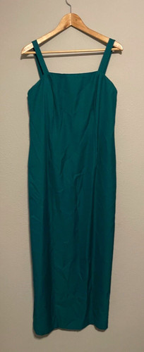 Vintage Alex Evenings Womens Maxi Dress Size 12 Green Sleeveless Formal 90s Y2K