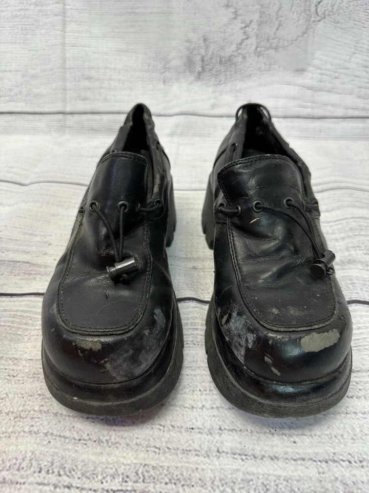 复古 90 年代 Y2K Soho Chunky Goth 厚底黑色玛丽珍女鞋 5.5 码 — 第 4/4 张图片