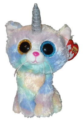Ty Beanie Boos   HEATHER Unicorn Cat / UniCat 6'' NEW MWMT Stuffed Animal Toy