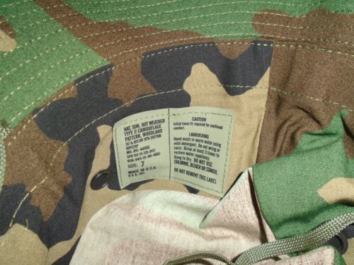 USGI Woodland Camo Hot Weather Type II Ripstop Jungle Boonie Hat Cap All Sizes - Picture 7 of 22