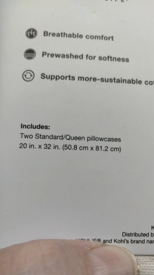Sonoma Standard Queen 2 PC Pillow Case Set Cotton Linen Unbleached White NWT - Image 3 of 3