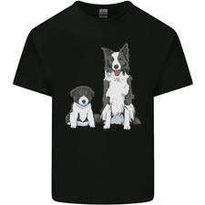 Un T-Shirt En Coton Pour Homme Avec Un Border Collie Et Un Chiot