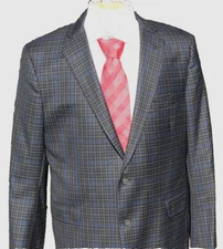 Brooks Brothers Blazer Sports Coat Jacket Regent "Saxxon" Men 44R Gray Plaid USA
