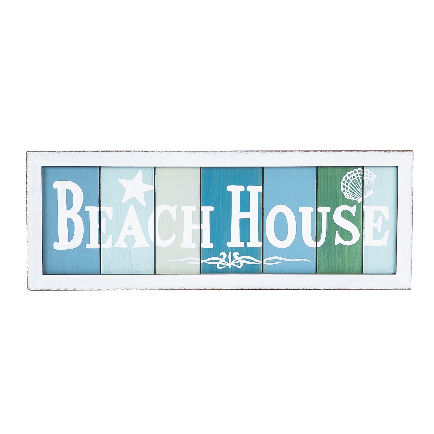 Beach Houses Slat Coastal Plaque Sign Wall Hanging Decor Decoration For The