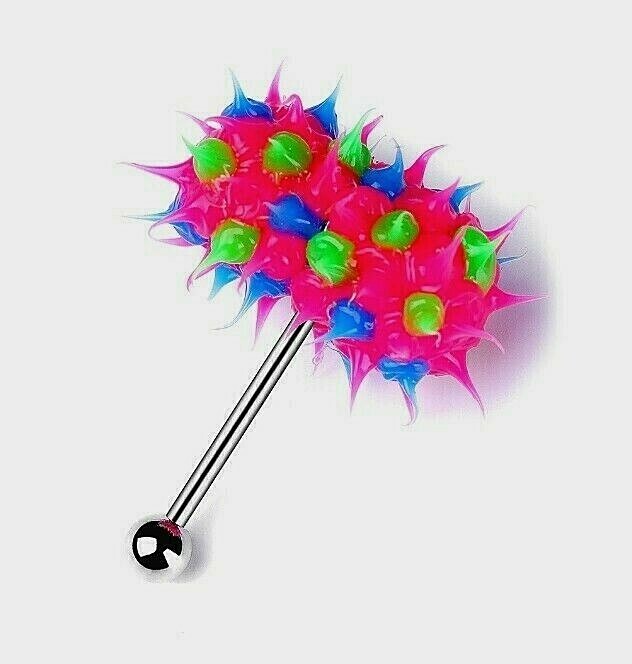 Vibrating SSteel TONGUE RING Body Jewelry with 2 Batteries Included Choose  Color
