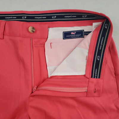 Pantalon De Costume Vineyard Vines 32x32 Rose Corail - Neuf Sans étiquettes, Coupe Droite, 5 Poches