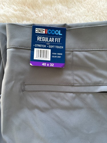 Men's 32 Degrees Stretch 4 Pocket Tech Pant Grey Soft Touch Regular Fit Choose - Picture 15 of 15