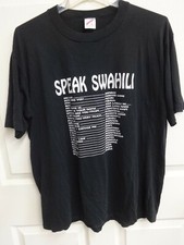 Vintage "Speak Swahili" 50/50 Graphic T-Shirt Top Men XL USA MADE Jerzees